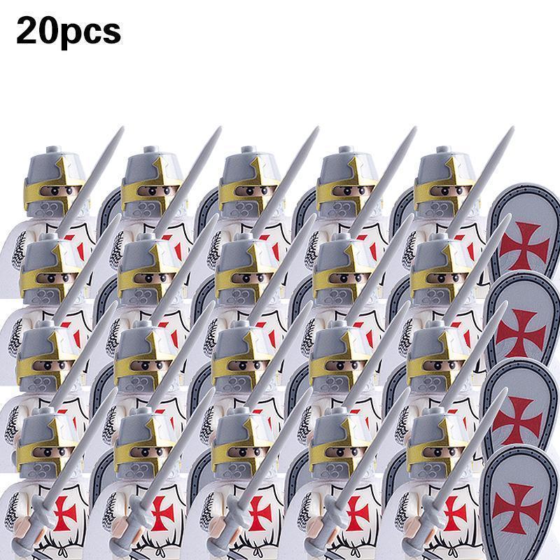 2026 new Medieval Military Sets Action Figures Building Blocks Bricks Roman Knight Spartan Soldier Helmet Sword WeaponsToys For Children