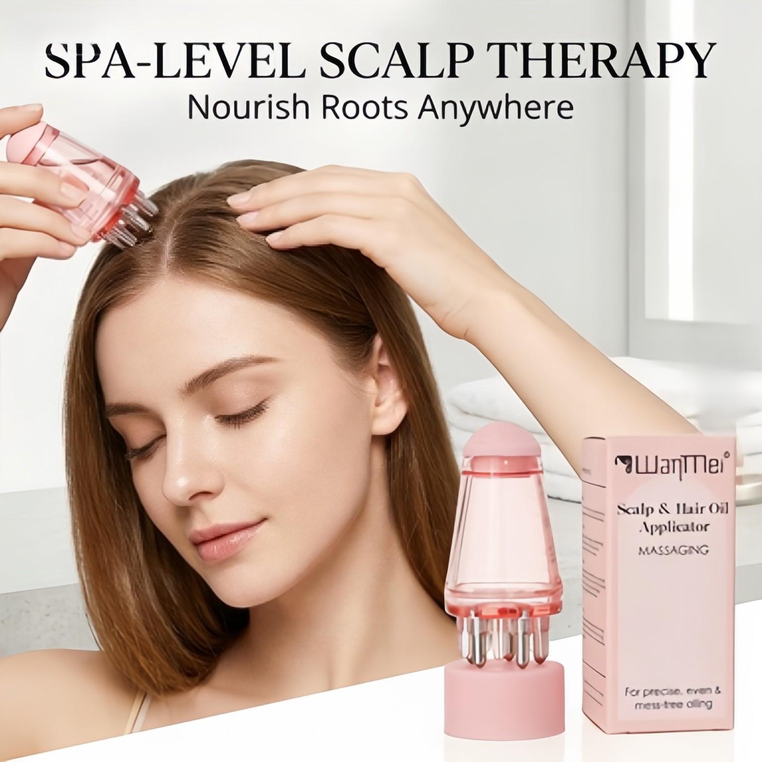 Scalp Applicator Roller with Massage – Precision Hair Growth Serum Applicator for Oily, Dandruff & Hair Loss Care, 2-in-1 Roll-On Scalp Massager, Boosts Absorption, No Waste, Portable for Daily & Travel