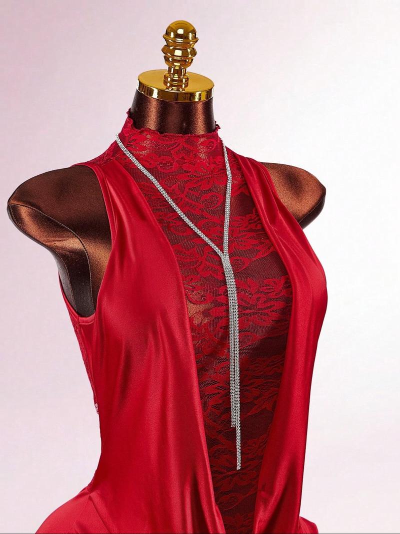 Sexy Lace Backless Cut Out Short Dress, Elegant Summer Fashion, Perfect for Parties and Events, Women's Casual Wear, Ball Party Dress