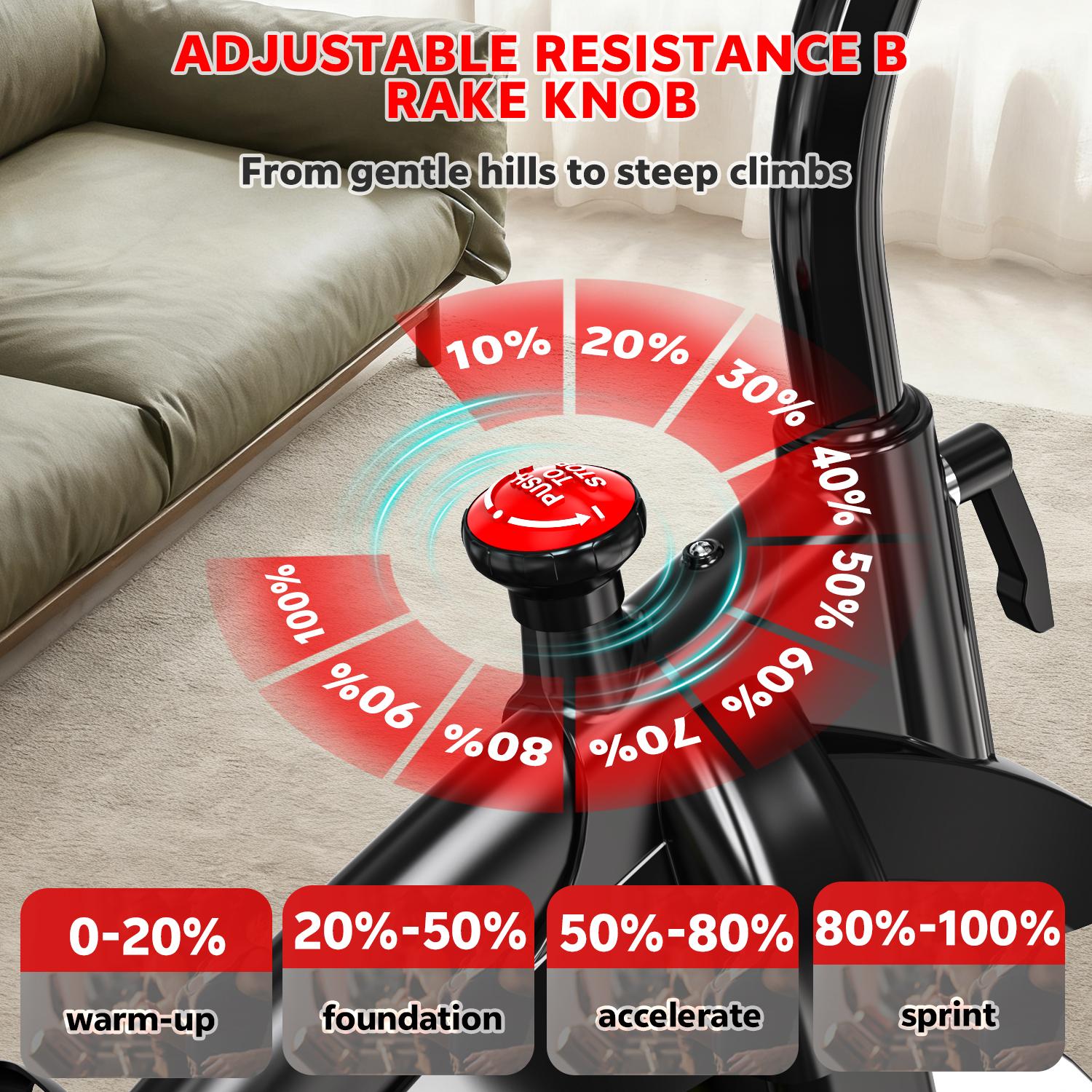 [New arrived] Exercise Bike 18LBS Flywheel ,Spinning bike 300 LBS Maximum load capacity;E bike Cycle Adjustable Brake Button; Adjustable Handlebar Height; Adjustable Seat Height.