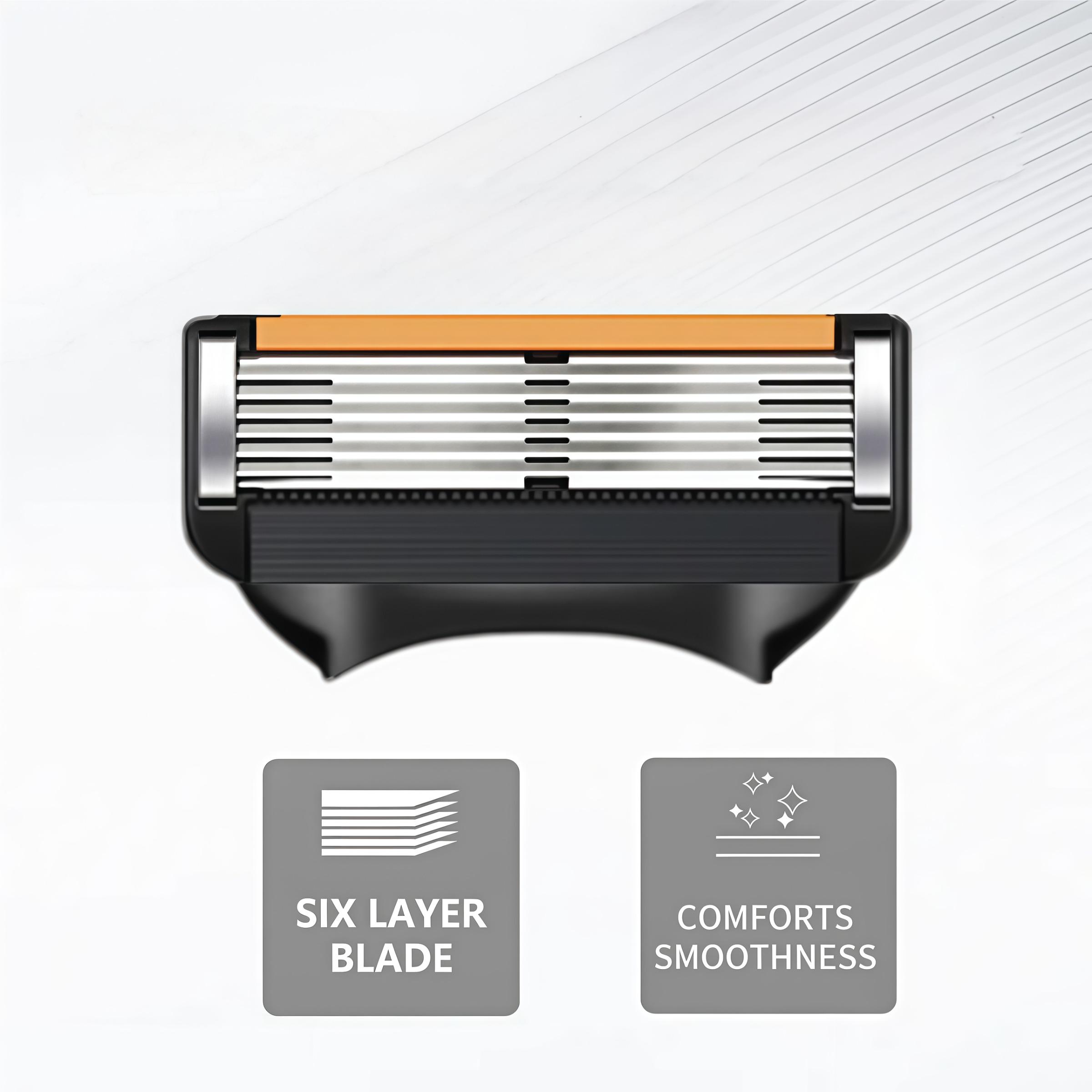 Men's Shaving Razor Set, Handle And High-Quality Sharp Blades, Stainless Steel, Dustproof Waterproof Rust-Resistant, Comfortable Shave, Easy to Clean