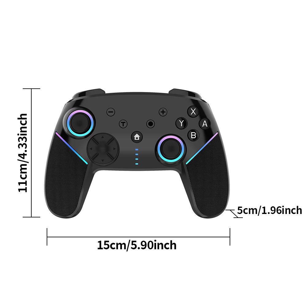 Wireless Bluetooth-compatible Game Controller, Four Vibration Modes, RGB Light Effect, Turbo Function, Six-Axis Gyroscope, Suitable for Switch, PC, Android, and i0S devices, Esports, multifunctional game controller, Wireless Gaming Controller