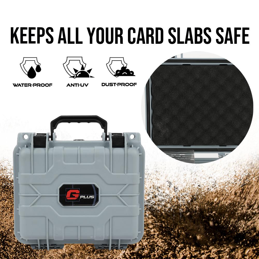 75+Graded Card Storage Box Deep Travel Size Waterproof Case Slab Protector Gray,2Row Graded Card Storage Box Travel Waterproof Case Slab Holder& Protector Grey,Card Organizer Protector Upgraded Version