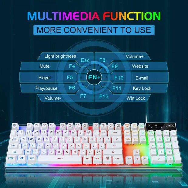 MageGee K1 Gaming Keyboard and Mouse Combo, RGB LED Backlit Keyboard with 104 Keys Computer PC Gaming Keyboard for PC/Laptop