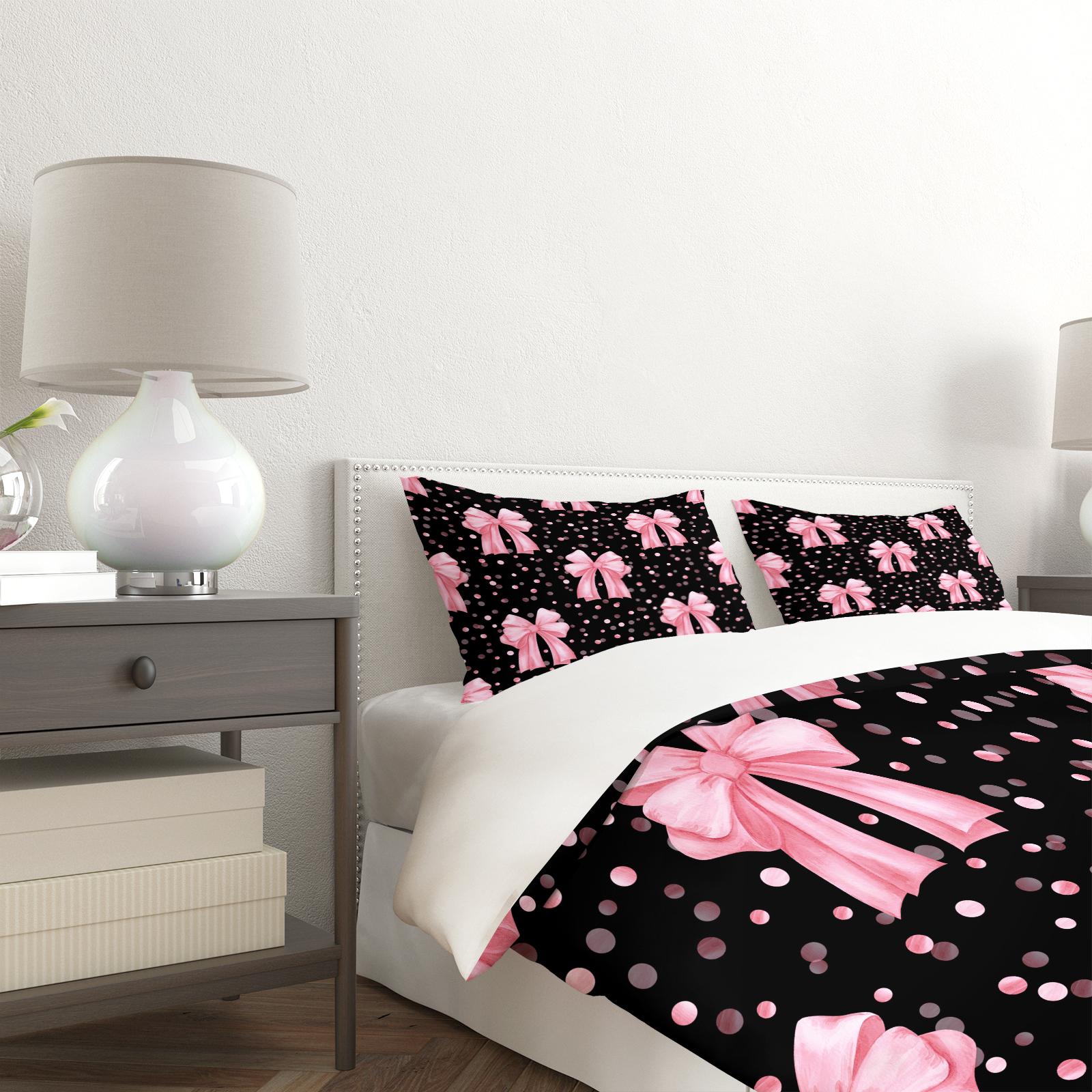 Dreamy Bow Pattern Bedding Set, Soft Durable Sheet Set Includes Pillowcases, Perfect Gift for Teens & Adults, Modern Bedroom Decor, Bed Sheet Sets