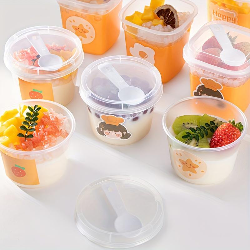 20 Sets Multifunctional Dessert Cups with Lids and Spoons - Sturdy, Clear, and Reusable for Hot/Cold Treats - Ideal for Parties, Picnics, and Catering