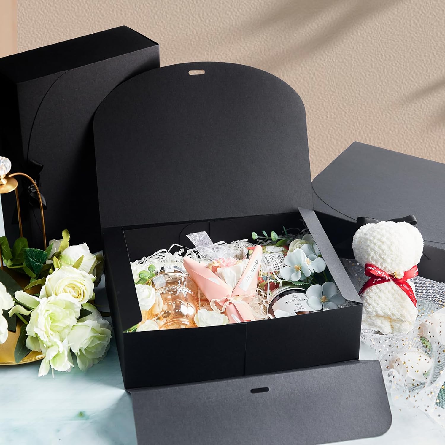 15 count Boxes with , 10.6 x 7.8 x 3.1 Inches Bridesmaid Boxes, Black Proposal Boxes with Ribbons for Wedding, Birthday, Graduation Present Packaging 15 count Boxes with , 10.6 x 7.8 x 3.1 Inches Bridesmaid Boxes, Black Proposal Boxes with Ribbons for Wedding, Birthday, Graduation Present Packaging