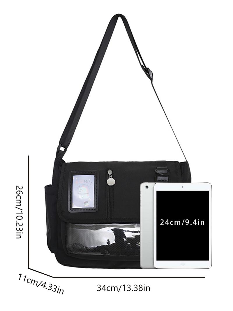 Fashionable and multifunctional shoulder bag, simple multi-pocket design transparent shoulder crossbody bag, casual versatile shoulder handbag, niche and suitable for daily commuting, shopping, etc., Crossbody Tote Bag