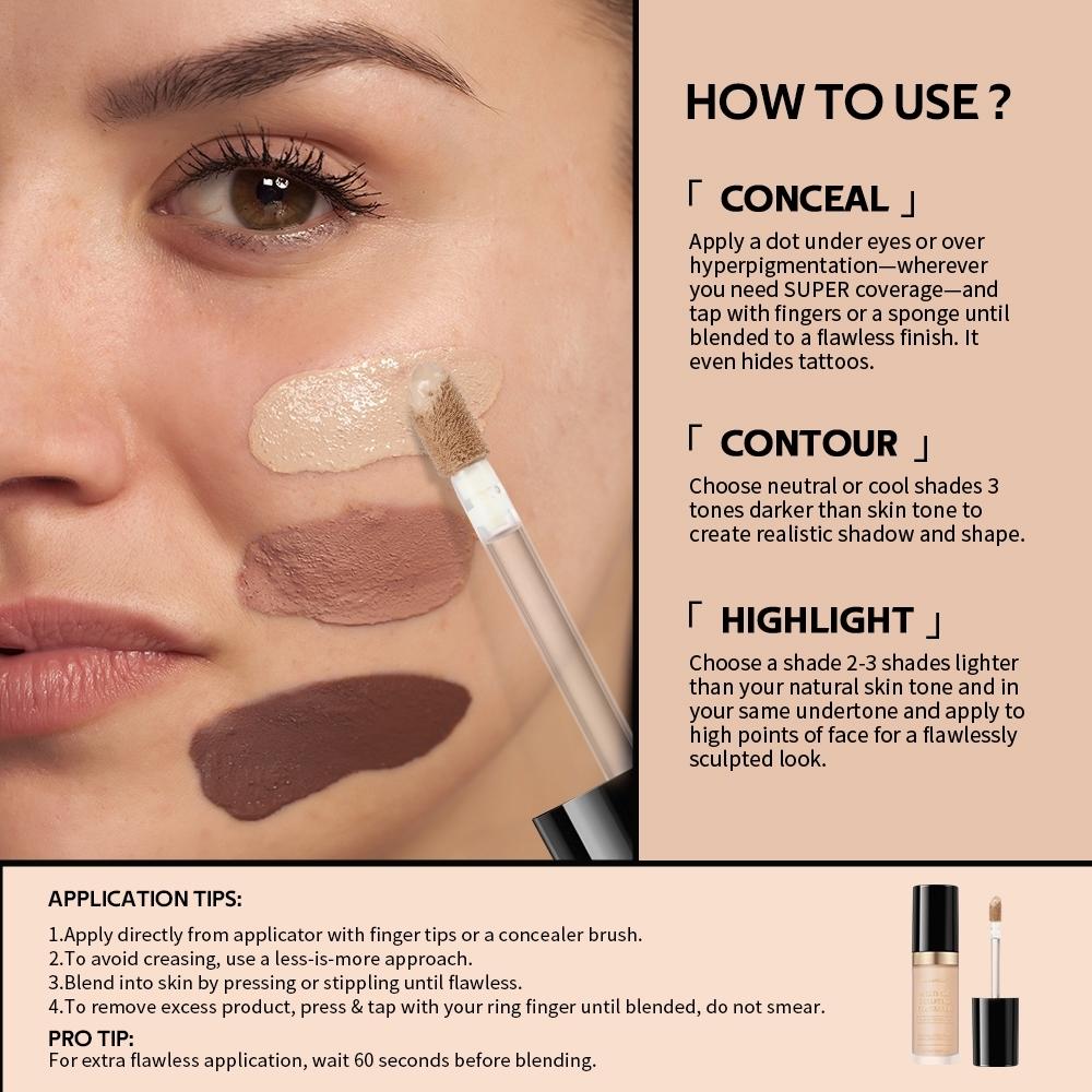 lakerain Multi-use Sculpting Concealer, High Coverage, Long-Lasting Matte Finish, All-in-One For Concealing, Contouring & Highlighting, Natural Flawless Makeup, Skin-Friendly Formula, Multiple Shades Options, Must-Have Cosmetics for Women