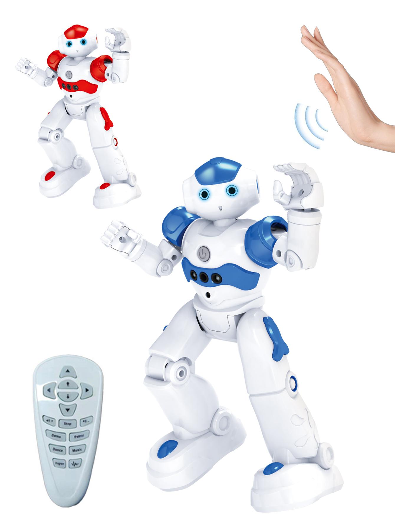 Programmable Robot Toy with Wireless Remote and Gesture Sensing, Smart Rechargeable Robot with Lights, Music, Dance, Gift for Kids Ages 3-9
