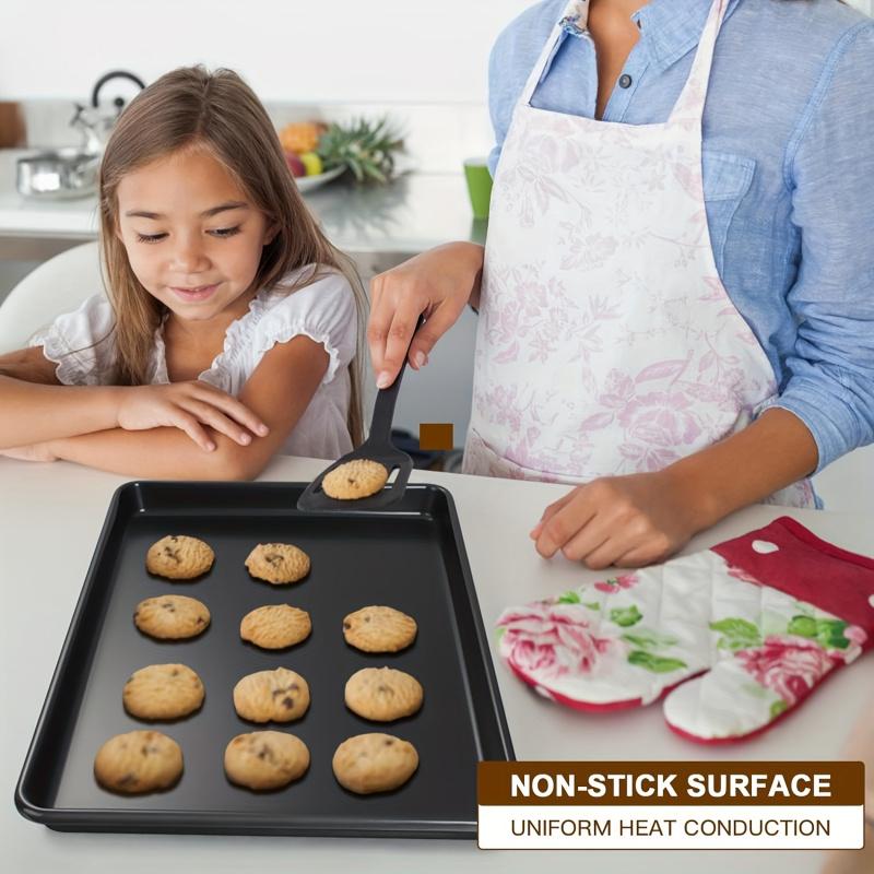 Stainless Steel Non-Stick Baking Pan, Durable Carbon Steel, Multi-Functional Cooking Plate, Ideal for Pizza, Cookies, Cakes, Washable