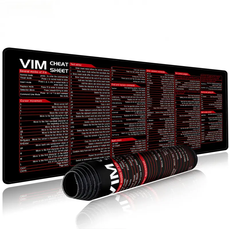 Shortcut Mouse Pad for VIM, Extended Desk Mat with Non Slip Base and Dirt Resistant Surface Cheat sheet mouse pad for VIM.