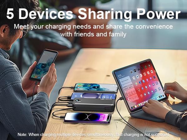 Summerwins 20000mAh Portable Power Bank - Compact, 22.5W Max Fast Charging, Built-in Wall Charger, Foldable AC Plug, Built-in Cable for iPhone 15 Series, Galaxy, USB-C Android Smartphones, Devices, Travel Use detail 4