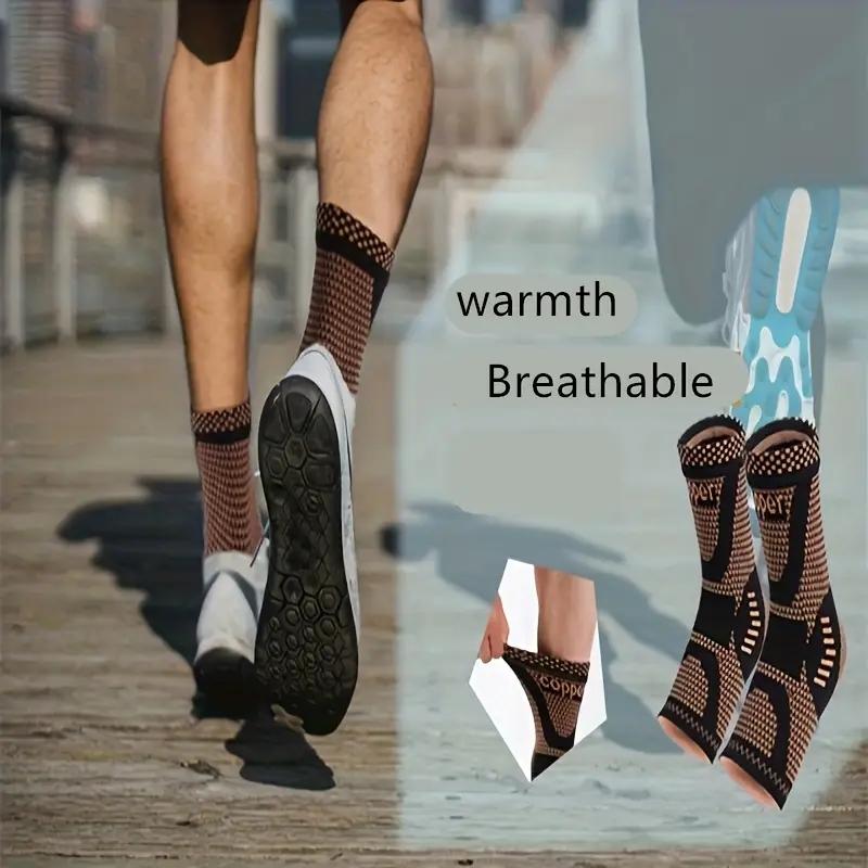 2pcs Neutral Copper Ankle Support Socks, Compression Support, Ankle Stabilizing Socks, Suitable for Sports, Day and Night Use, Foot Protection