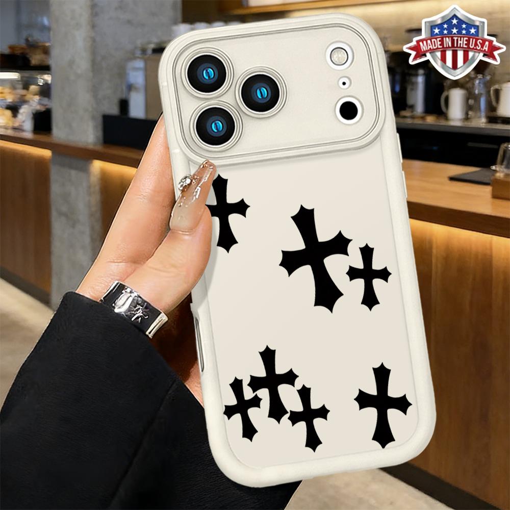 Title: Chrome Hearts Cross iPhone Case for iPhone 11 12 13 14 15 16 17 – Luxury Gothic Aesthetic Phone Cover with Signature Cross Motif