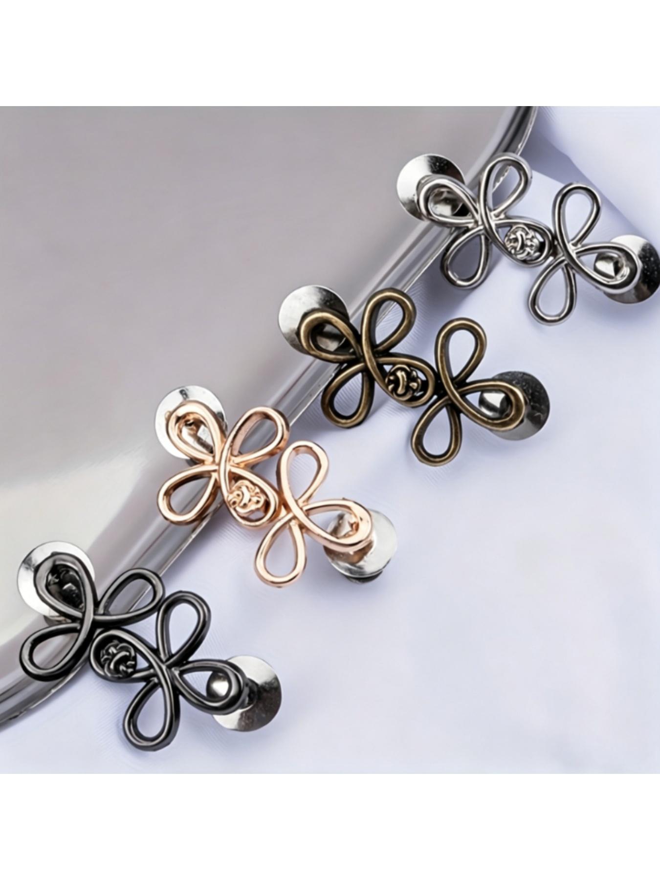 Luck Knot Design Waist Button,  4 Counts/set  Detachable No-sew Waist Button, Fashionable Clothes Accessories for Women & Men