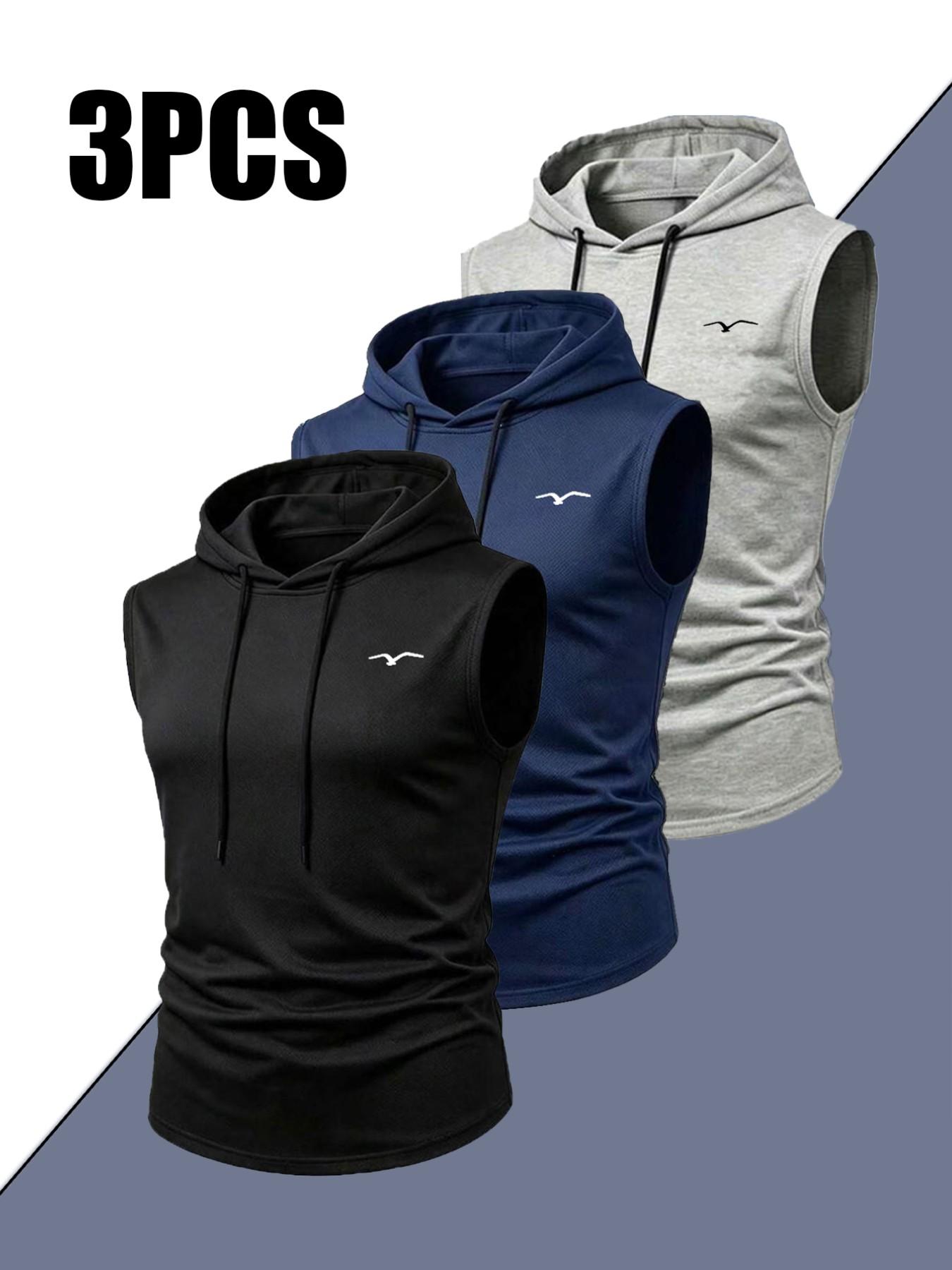 Men's Summer Lightweight Sports Running Fitness Tank Top, Fashion Casual Outdoor Hooded Vest, Comfortable and Stylish Activewear, Casual Gym Vests, Runners Vest