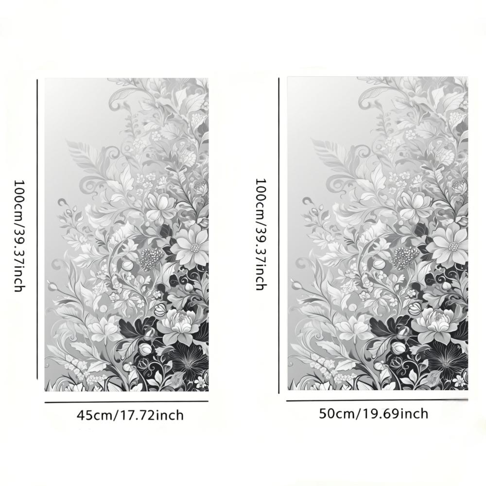 2D Flat Static Cling Floral Pattern Decorative Stickers Window Film Ornament Decoration Sticker For Living Room And Bedroom Removable Window Decals For Glass Windows