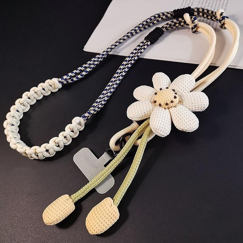 Women's Adjustable Phone Lanyard, Crossbody, Neck and Wrist Strap, Multi-Functional Woven Rope, Fresh Style for Outdoor Travel and Hiking