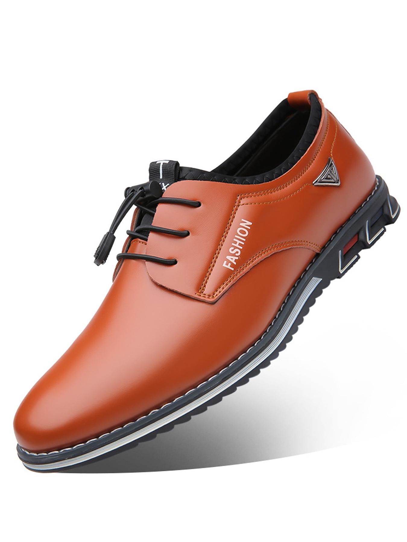 Men's Business Solid Color Lace up Dress Shoes, 1 Pair Minimalist Style Formal Pu Leather Shoes for Work Office, Comfortable Shoes for Daily Wear, Perfect for Men and Outdoor