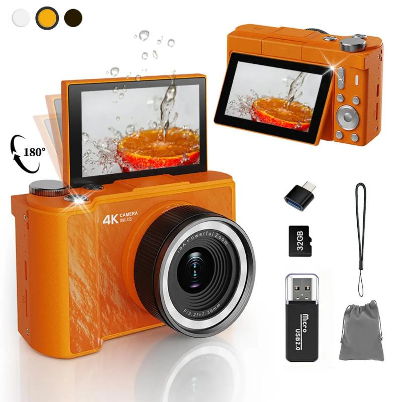 Digital Camera for Photography with Fill Light, 4K Vlogging Camera, 16X Digital Zoom Compact Cameras, 48MP Vlogging Camera with 32GB Card, Point and Shoot Digital Cameras