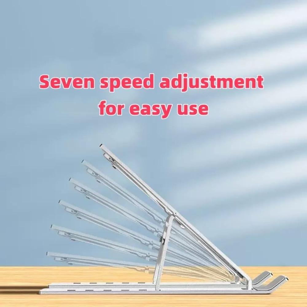 Adjustable DIY Laptop Stand - Aluminum Foldable Portable Computer Riser for 10-15.6 Inch Laptops, Ergonomic Design with Storage Bag, Compatible with MacBook Air/Pro, HP, Dell, Lenovo (Silver)
