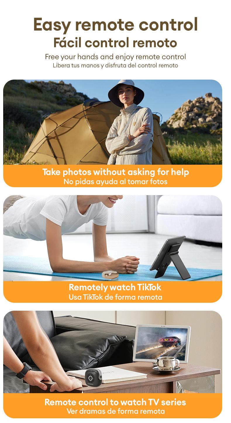 HYUNDAI SU6 Bluetooth Remote Control Earbuds for Short Video Watching and Camera Remote Control HIFI Stereo Headphones Compatible with Various Systems