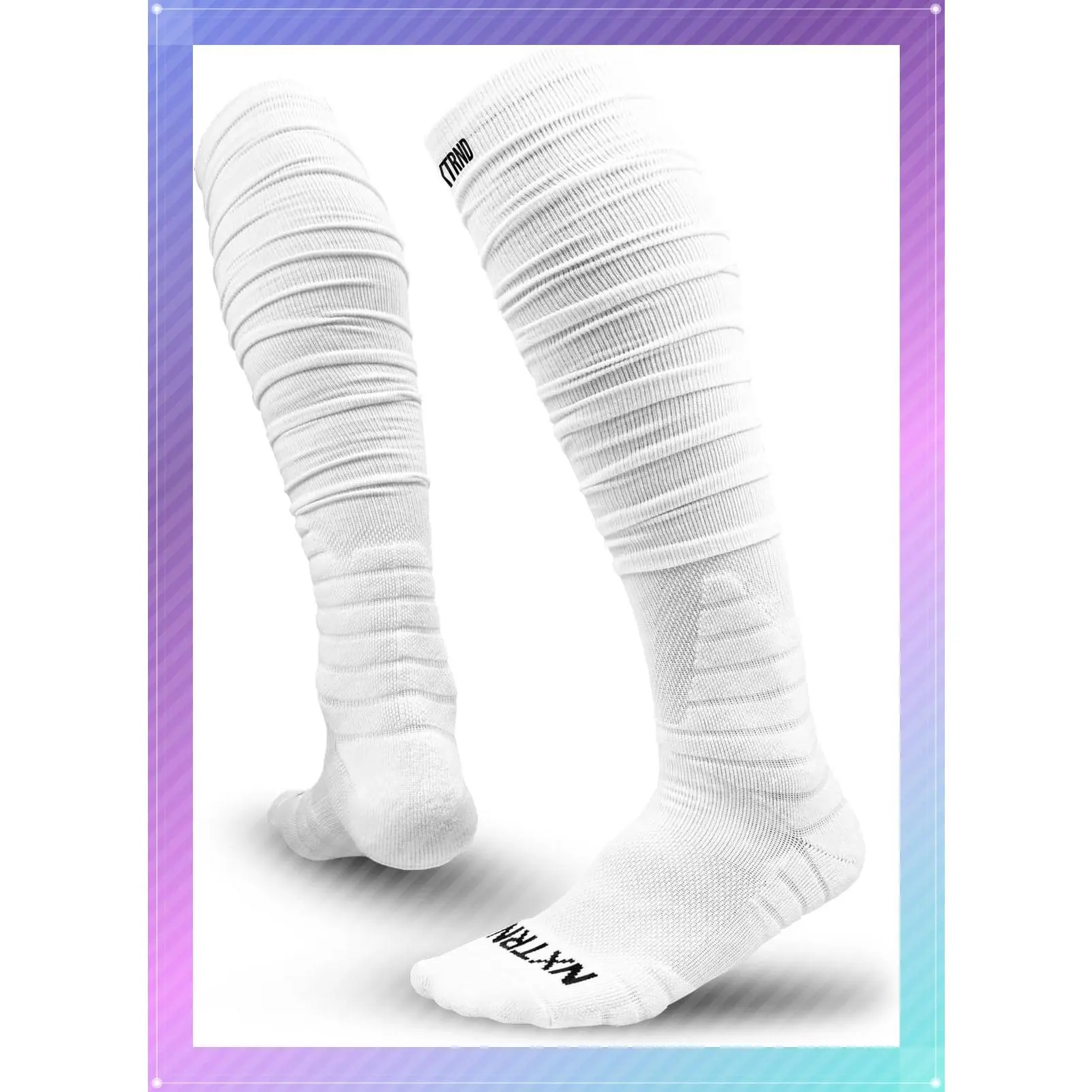 Scrunch Football Socks, Extra Long Padded Sport Socks for Men & BoysGift