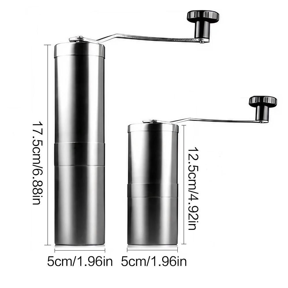 Professional Portable manual Coffee Grinder Adjustable Ceramic Burr Stainless Steel Body Non-Slip Hand Crank Precision Coffee Mill for Home Commercial Use