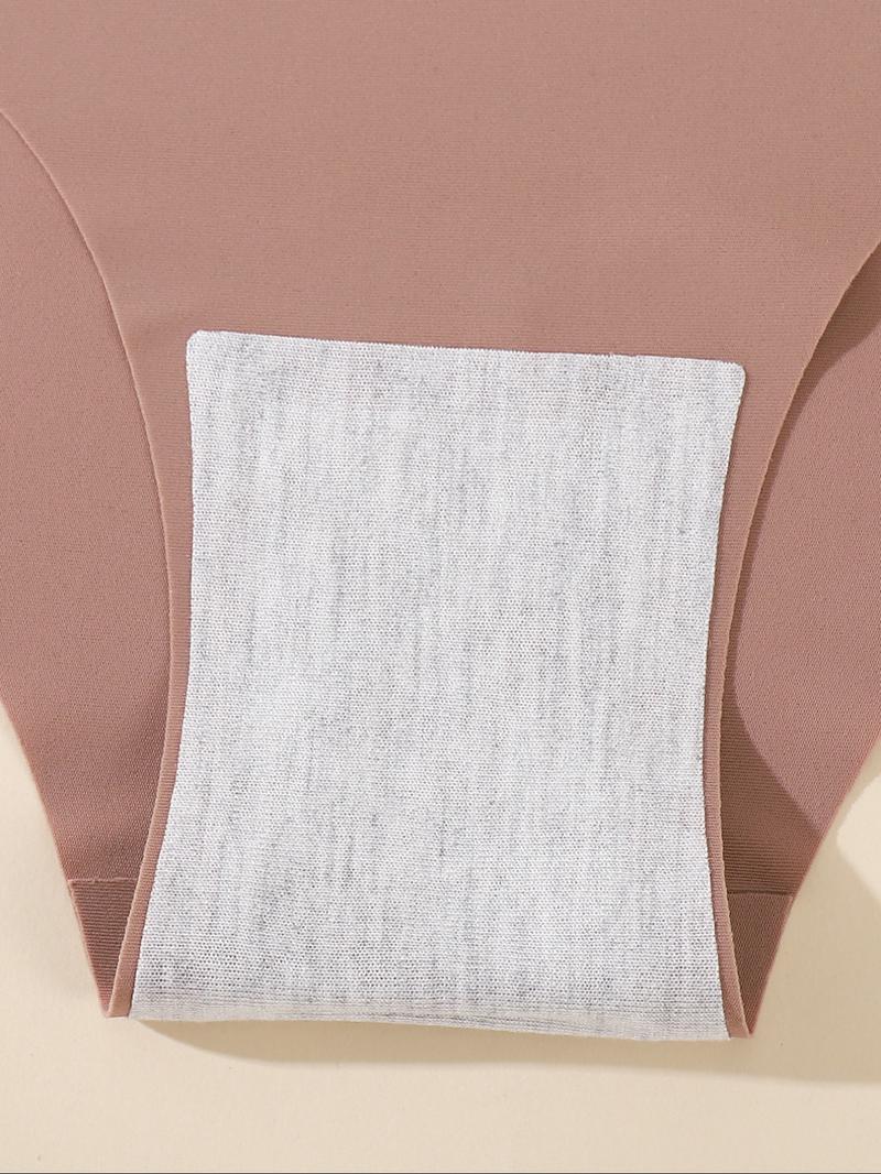 Women's Plain / All Over Print Panty, Breathable Cute Comfortable Seamless Pastel Knicker for Daily Wear, Women's Underwear for All Seasons, Seamless Panties Set