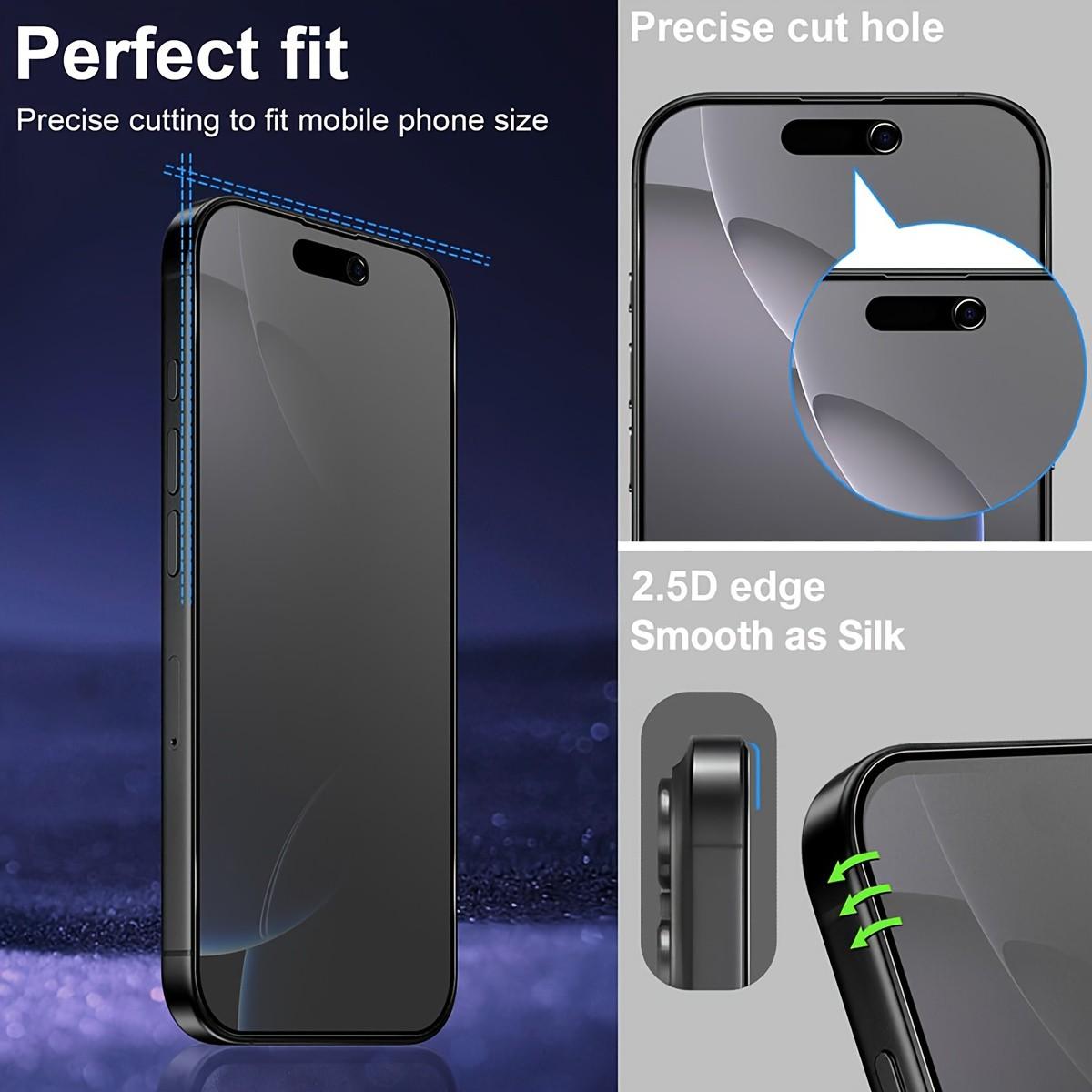 Privacy Matte Ceramic Protective Screen Protector Film, Compatible with iPhone 17 Pro Max/16/15/14/13/12/11, Full Coverage, Anti-Fingerprint, Anti-Glare