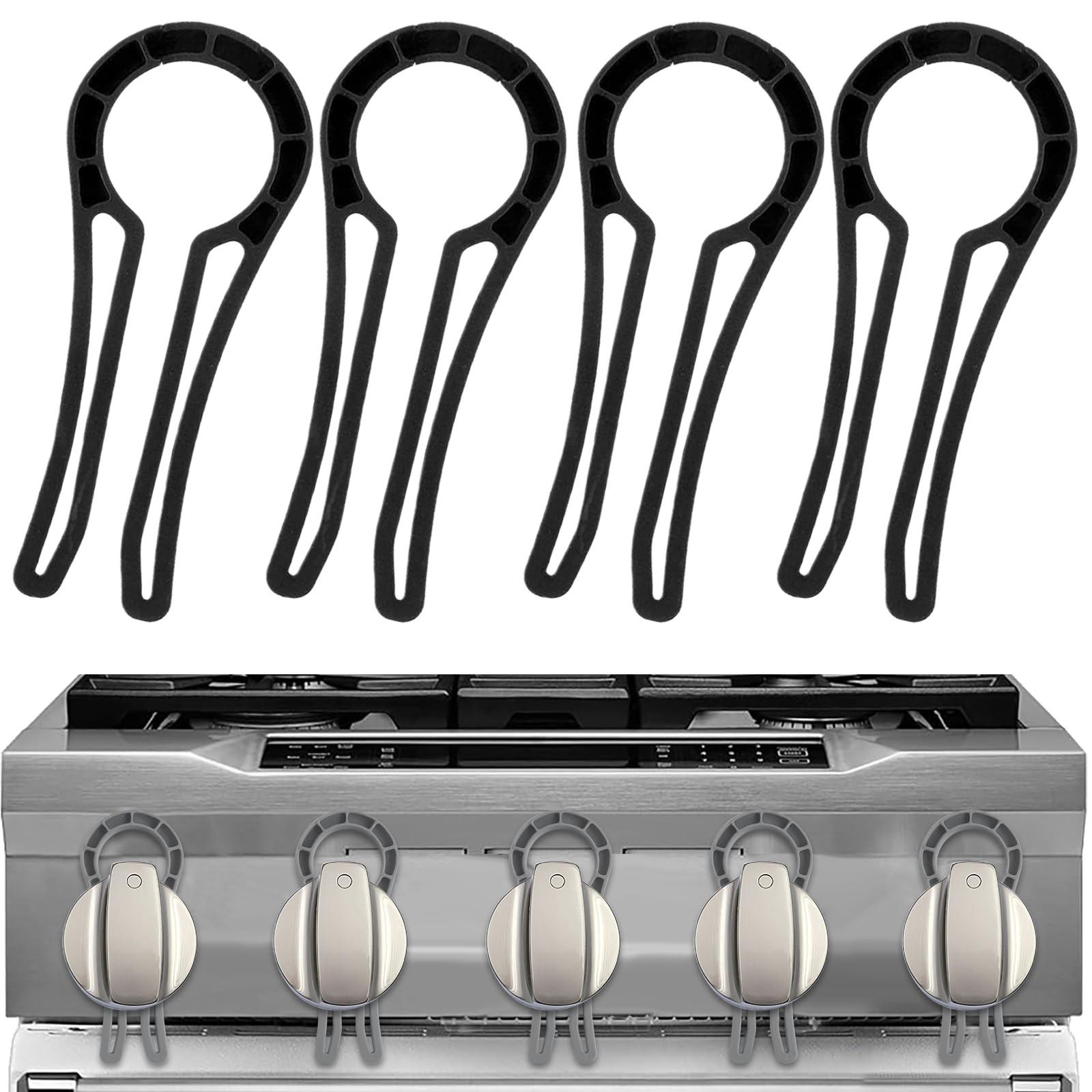 4-Pack Gas Stove Knob Safety Lock Set, Multi-Color Options, Fits Gaps 4mm to 11mm, Kitchen Security Device, All Seasons Use