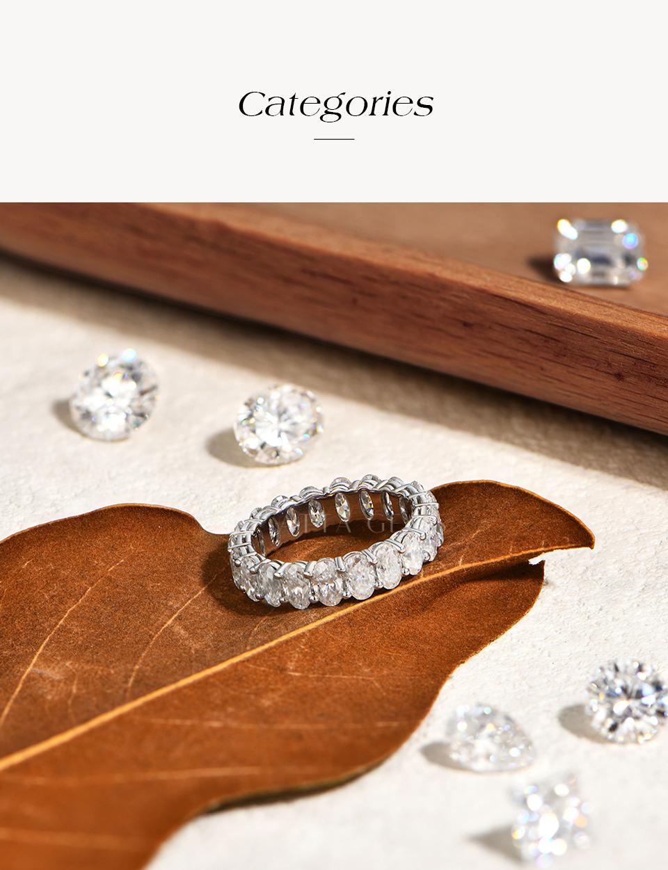 ATTAGEMS Oval Cut 1.8CT Half Eternity Band D VVS1 Synthetic Moissanite Ring for Women Matching 925 Sterling Silver Wedding Band Jewelry Gift R225 SpringStatements