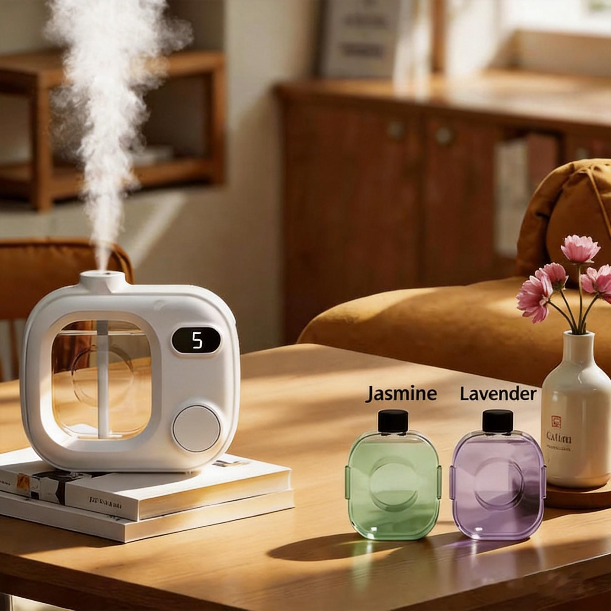 Cordless Essential Oil Diffuser, 5 Spray Modes, 500mah Rechargeable Battery, Smart Humidification, Ideal for Home, Office, Bathroom, Gift