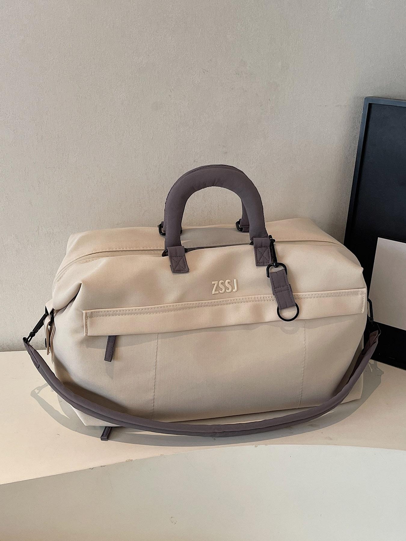 Cylindrical tote bag, Casual crossbody bag, a large capacity storage bag suitable for short trips, can be worn as a fitness bag cross body, durable and lightweight sports training and travel bag with multiple compartments for easy organization