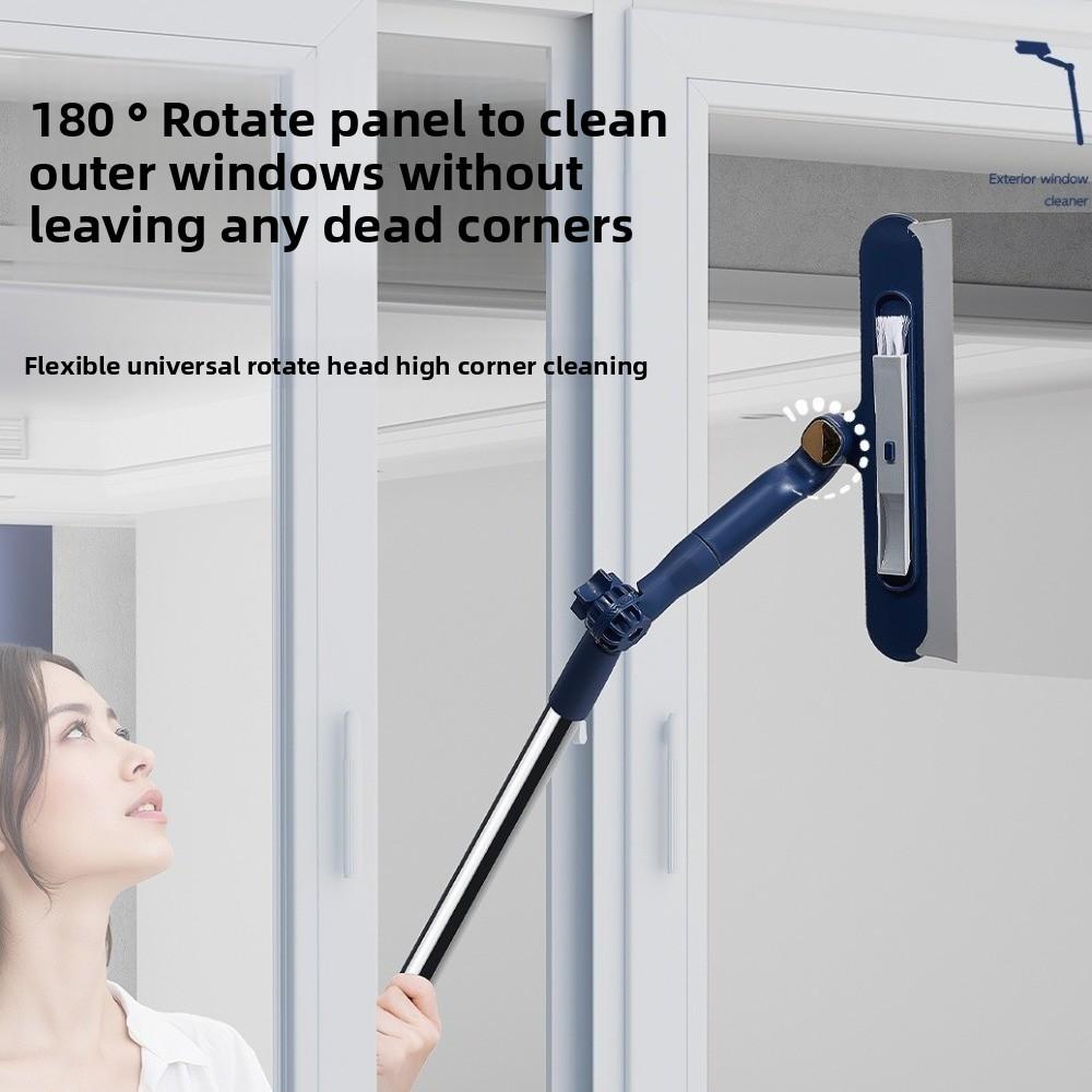 Adjustable Glass Cleaning Artifact Efficient Labor-saving Design High-rise Window Cleaner Plastic Broom Wiper Window Cleaning