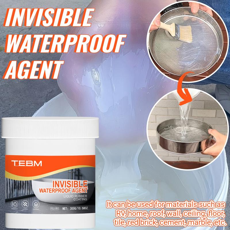Transparent Sealed Waterproof Coating, RV Roof & Home Effective Water Proofing, Compatible with Brick Marble Cement Floor Ceiling, Waterproof Sealant Mastic
