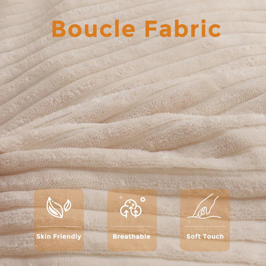 [Cute Size] MAXYOYO Beige Bean Bag Chair, Plush Accent Chair for Small Spaces, Dorms & Reading Nooks, Cute Bean Bag Sofa