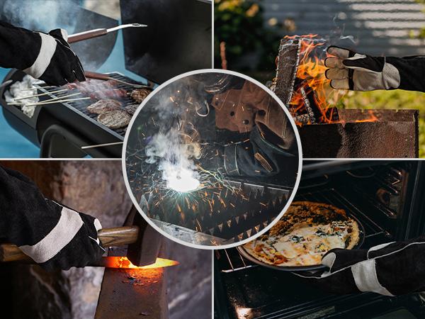 YESWELDER 16 Inches 932℉ Leather Forge MIG Welding Gloves with Kevlar Stitching & Palm Reinforcements | Heat Resistant Safety Work Gloves for Welding, Grilling & BBQ YESWELDER 16 Inches 932℉ Leather Forge MIG Welding Gloves with Kevlar Stitching & Palm Reinforcements | Heat Resistant Safety Work Gloves for Welding, Grilling & BBQ