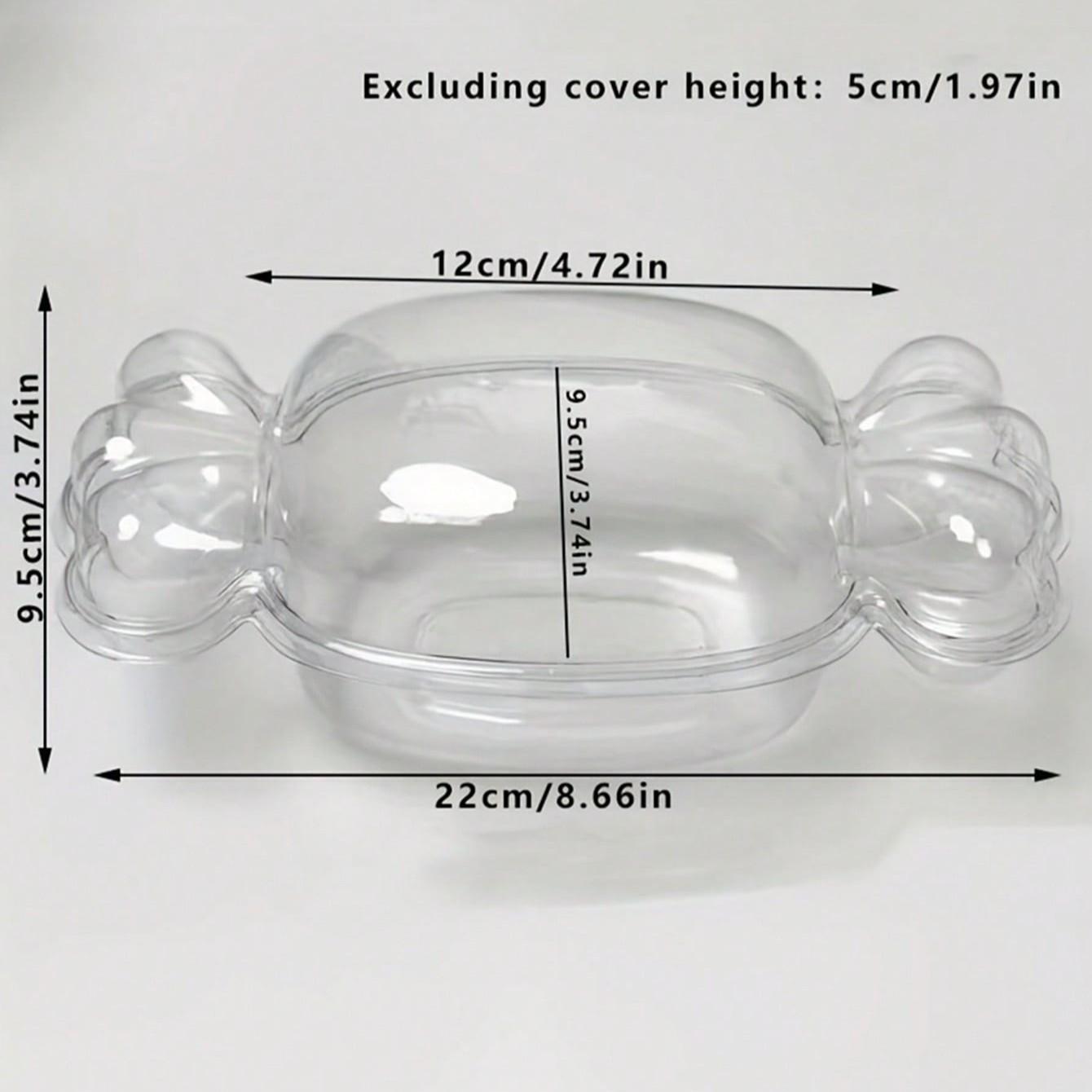 Candy Shape Cake Box with Lid, Transparent Style, Ideal for Birthday, Fruit Salad, Tiramisu, Party, Christmas, Wedding Decor