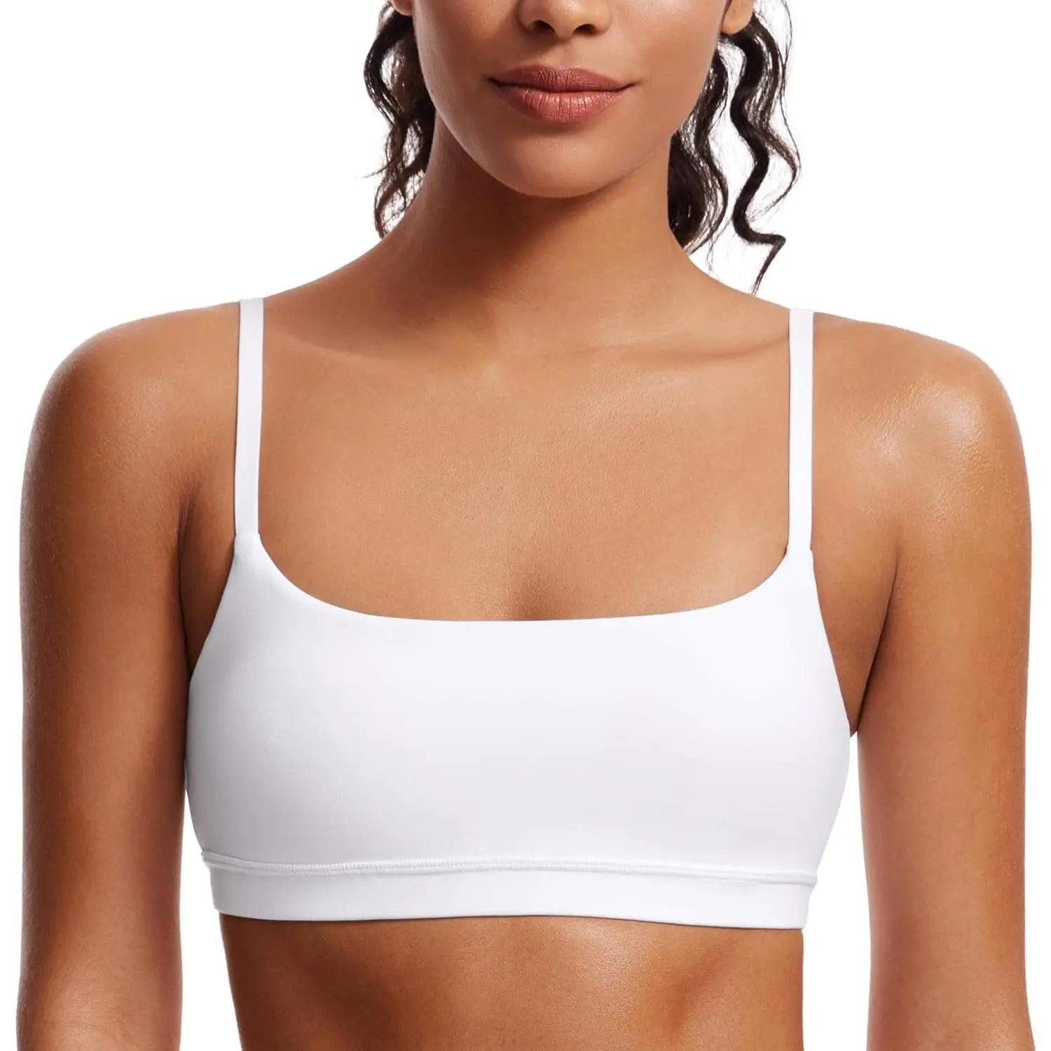 Women's Scoop Neck Sports Bra - Light Support Yoga Bra with Removable Pads, U Back, Adjustable Spaghetti Straps, Extremely SoftGift