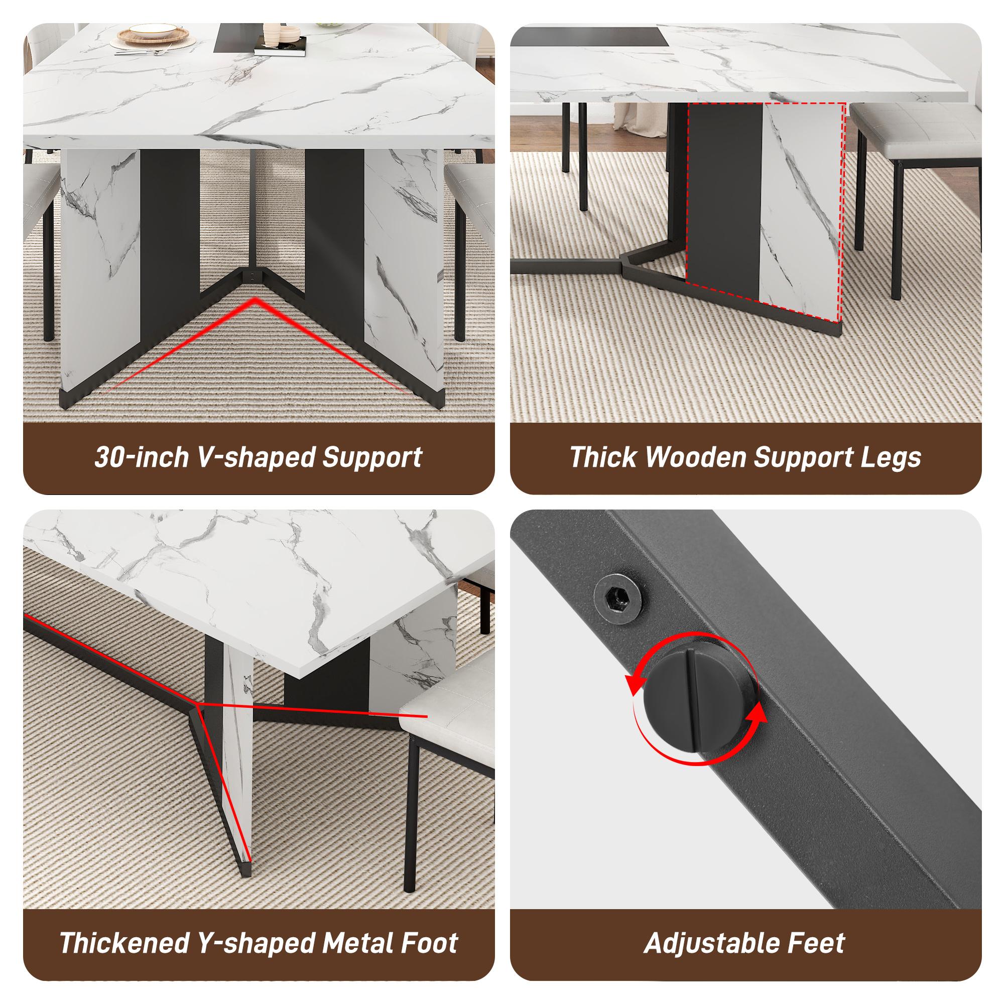 94 Inch Dining Table for 10 People,Modern Large Rectangular Kitchen Table W/Waterproof Wood Tabletop,Long Dining Room Tables W/Adjustable Legs&Metal Frame for Kitchen Living Room,Brown/White 94 Inch Dining Table for 10 People,Modern Large Rectangular Kitchen Table W/Waterproof Wood Tabletop,Long Dining Room Tables W/Adjustable Legs&Metal Frame for Kitchen Living Room,Brown/White