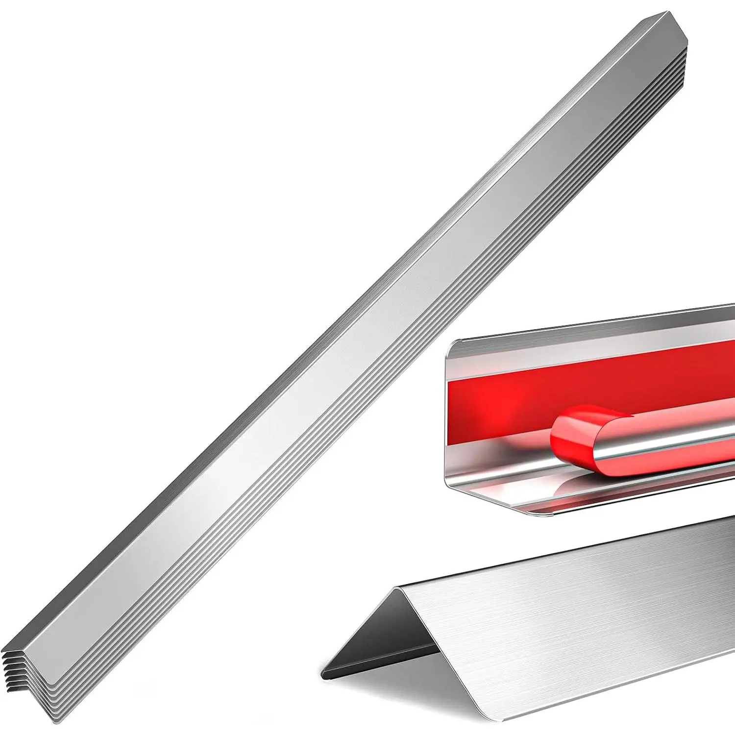 2x2x48 Inch 304 Stainless Steel Wall Corner Guards (10-Pack) Heavy Duty Rounded Corner Protector, Smooth Folded Edge Design for Wall Protection 90° Angle Metal Edge Guard
