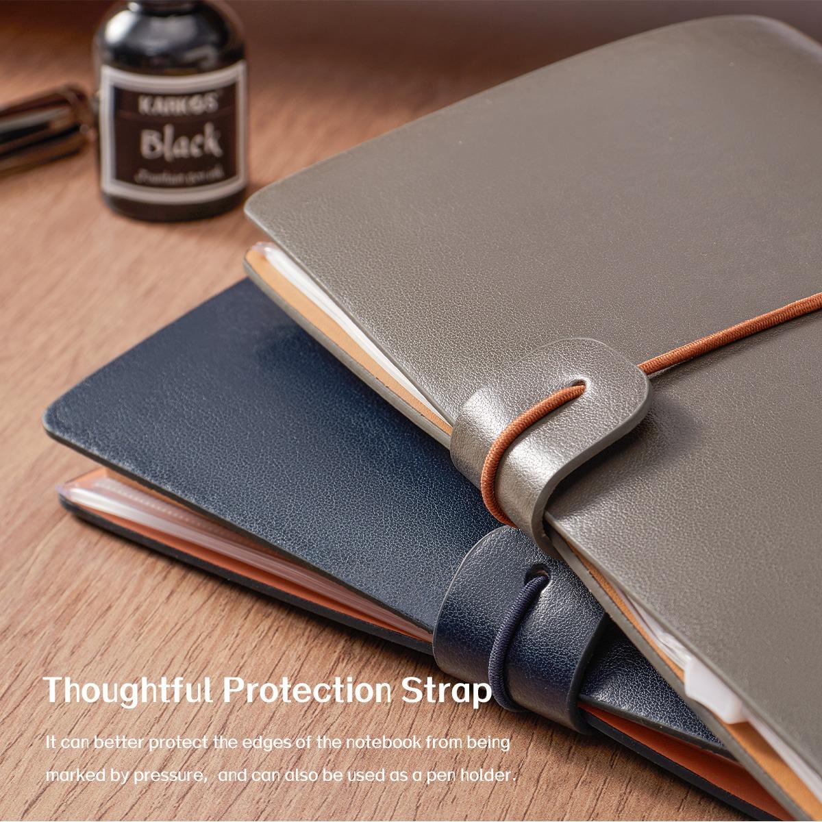Creative A6 Bound Notebook with Kraft Paper Pages, Durable PVC Storage Bag, Ideal for Travel Diaries & School Supplies