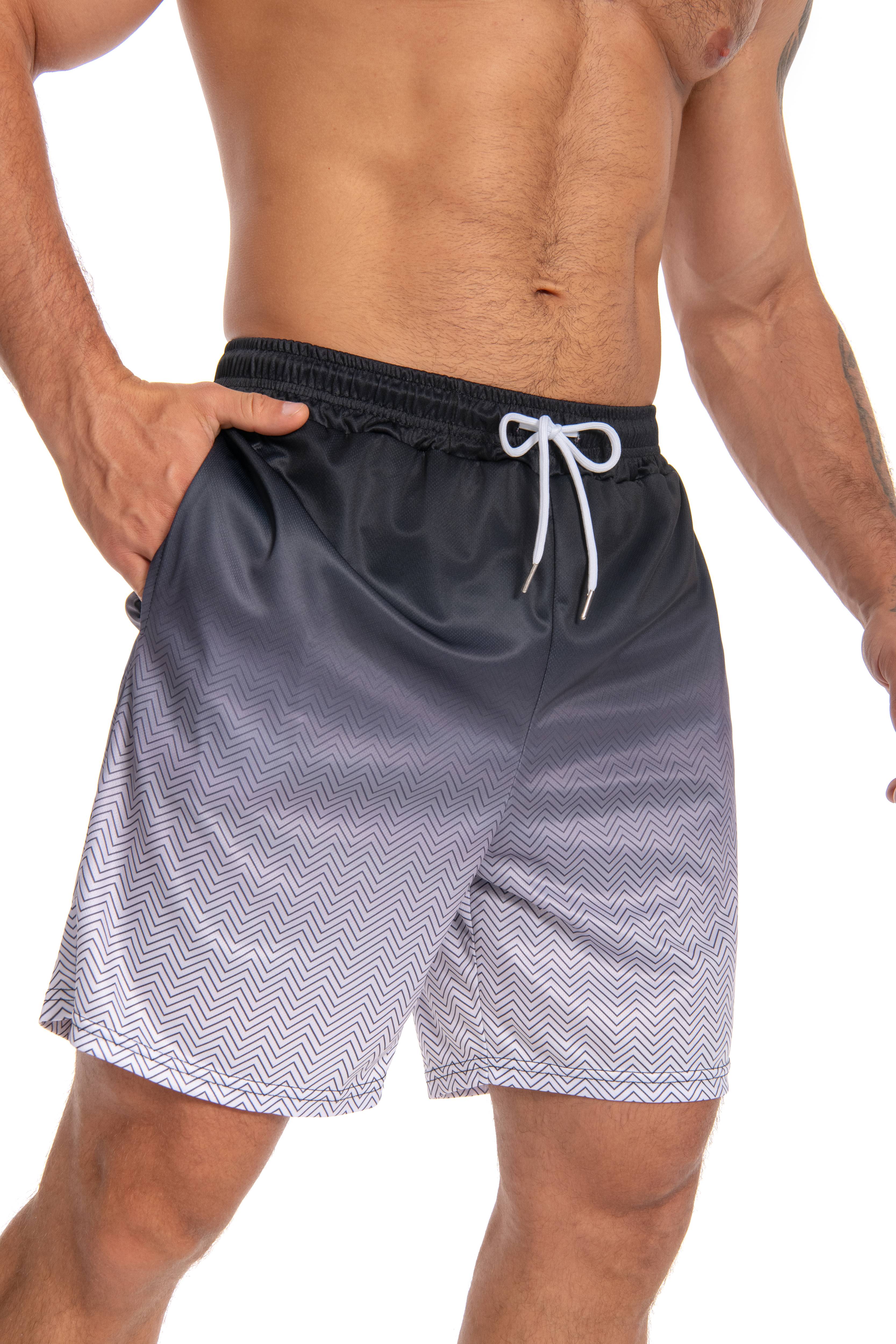 JUNBAOSS Mens Swim Trunks with Compression Stretch Beach Shorts Quick Dry with Pockets No-Chafing Board Shorts, Breathable Fit Hawaii Beach Shorts Swimwear Bathing Suits