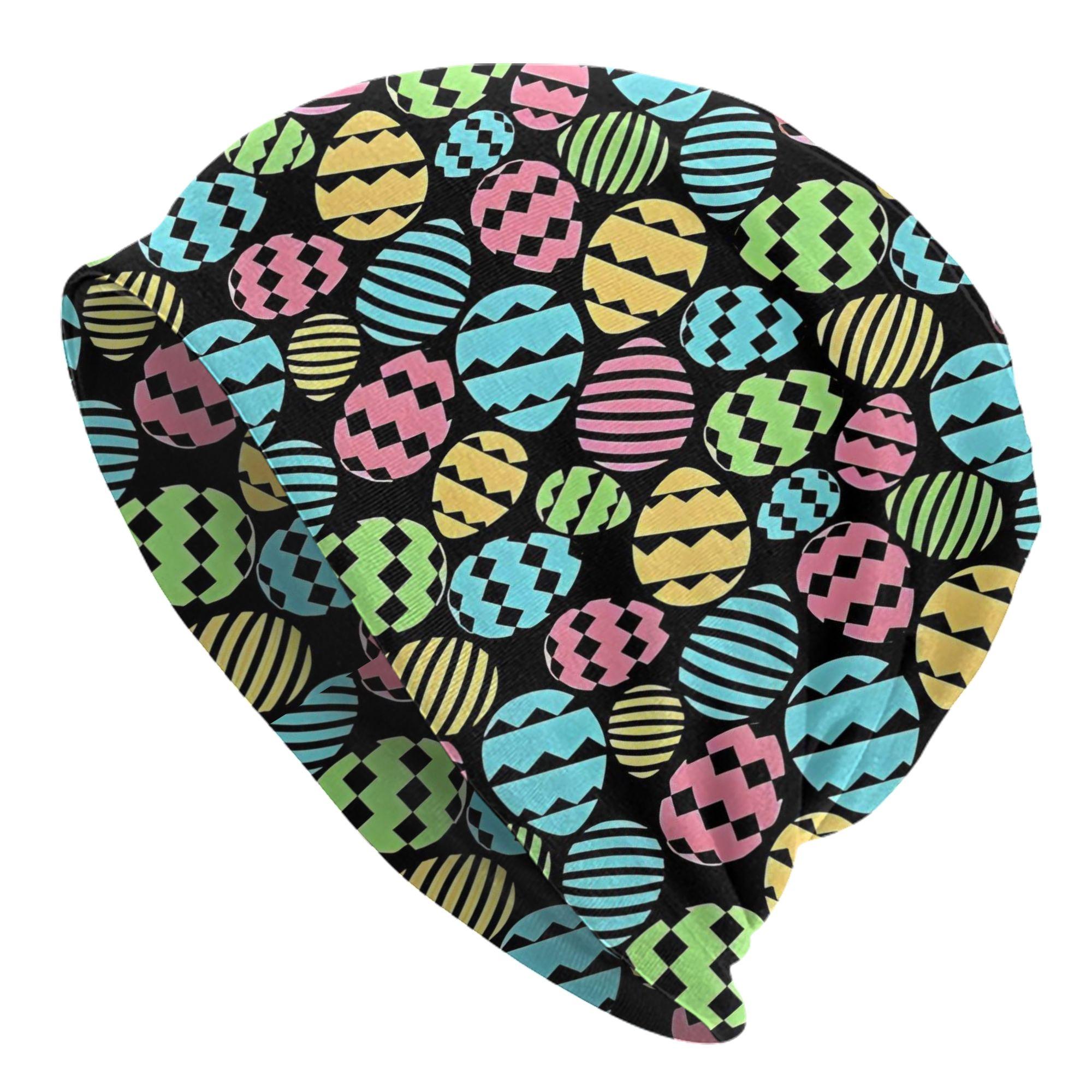Fashionable Bonnets Featuring a Warm And Soft Design with an Easter Egg Pattern Perfect for Sports