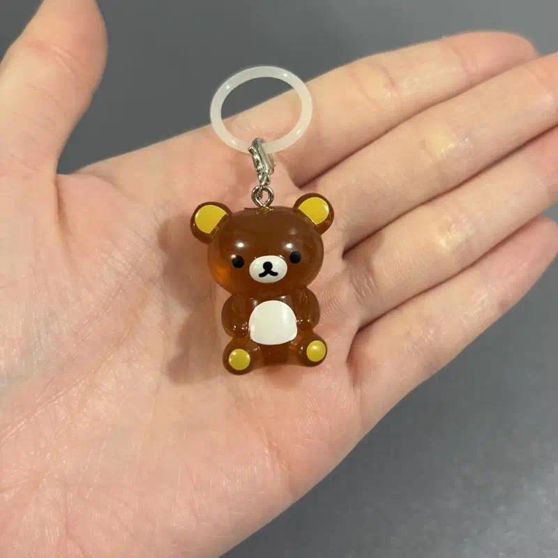 Rilakkuma Cross-Dressing Dinosaur Q-Version Transparent PVC Collectible Figurine, Desktop Decoration, Car Toy Pendant, Collectibles