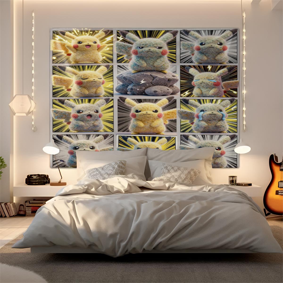 Pokémon Pattern Tapestry, Stylish Room Flag, Unique Wall Art For Living Room And Bedroom, Soft And Durable For Kids And Adults Daily Holiday Birthday Gift Bedroom Decoration