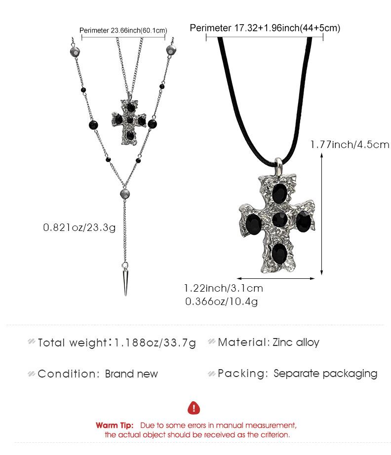 Punk Cross Multi-Layer Stackable Necklace| Alloy Pendant for Men & Women