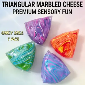 Triangular Cheese Squishy Toy, Marshmallow Filled, Slow Rebound Soft Gel Toy, Squeezeable Triangle Cheese Block, Sensory Gift
